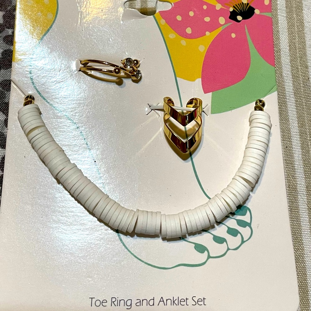 Toe Ring & Anklet Set- 3 items